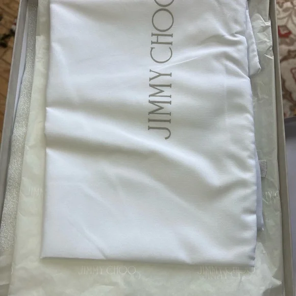 Jimmy Choo Saphie 120 mm Crystal Charm Black Suede Platform Heels - Picture 9 of 10